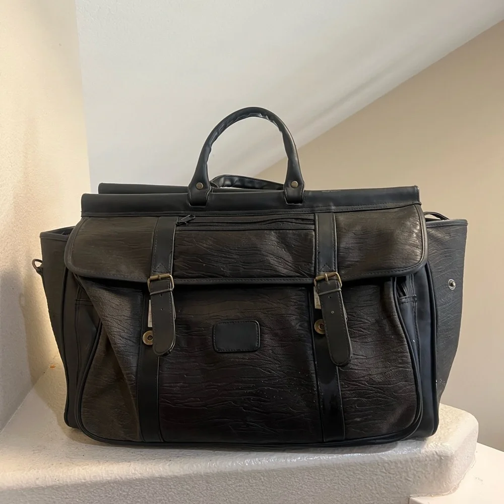 Unbranded Black Leather Messanger‎ Bag Laptop Briefcase Shoulder Travel Bag